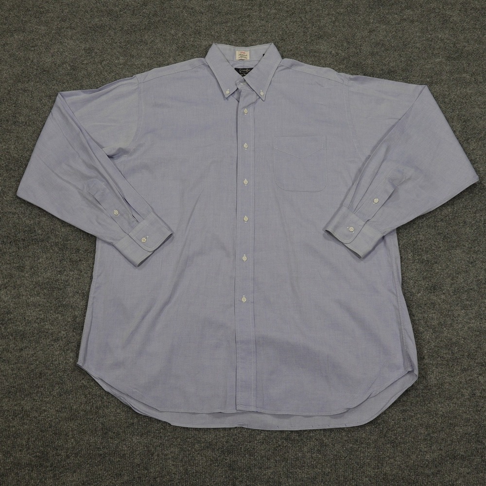 Gitman Bros. Shirt Mens 16.5x35 Blue Pinpoint Oxford Button Down Made in USA